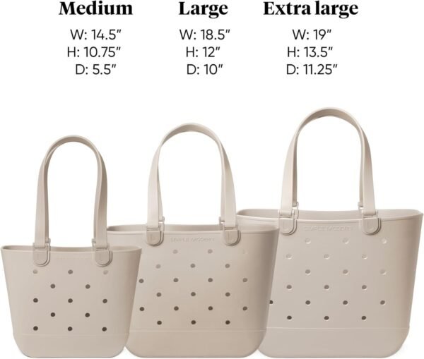 Sivana Simple Large Beach Bag | Waterproof Getaway Rubber Tote with Zipper Pocket - Image 9