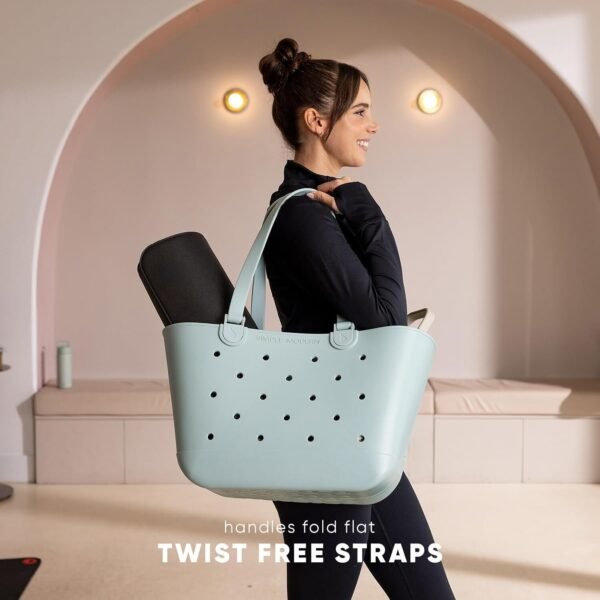 Sivana Simple Large Beach Bag | Waterproof Getaway Rubber Tote with Zipper Pocket - Image 6