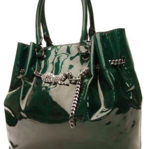 crystal panther tote bag green