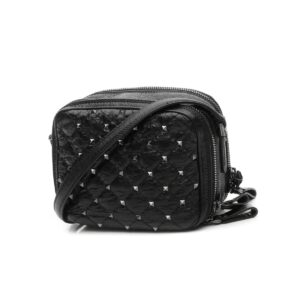rockstud double zip camera bag black