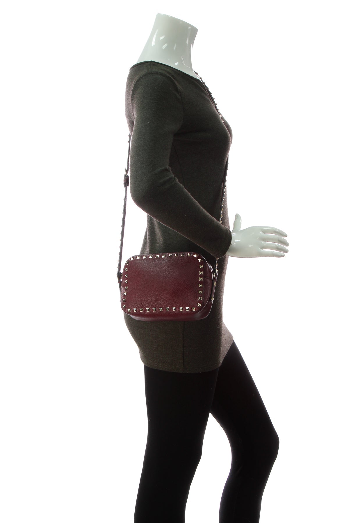 rockstud camera crossbody bag burgundy rockstud camera crossbody bag burgundy