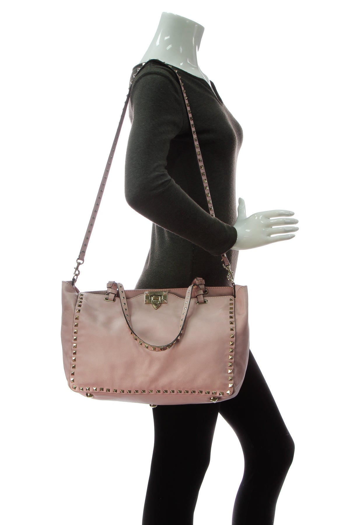 rockstud medium trapeze tote bag blush pink rockstud medium trapeze tote bag blush pink