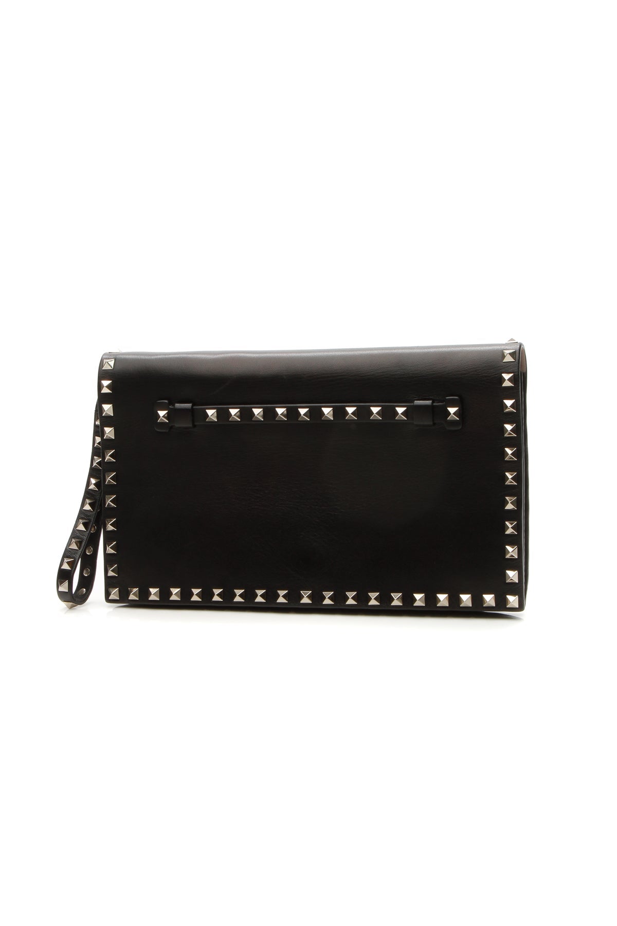 rockstud flap wristlet clutch bag black rockstud flap wristlet clutch bag black