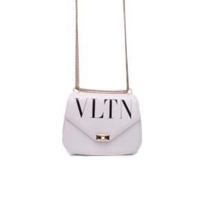 vltn medium chain shoulder bag white