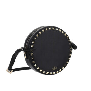 valentino garavani rockstud logo detailed round crossbody bag