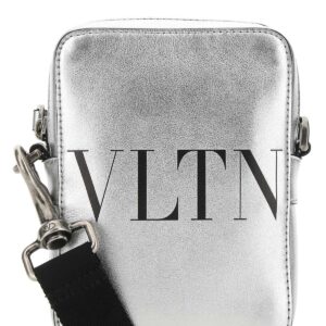 valentino vltn logo printed zipped shoulder bag
