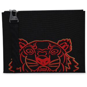 kenzo tiger embroidered clutch bag
