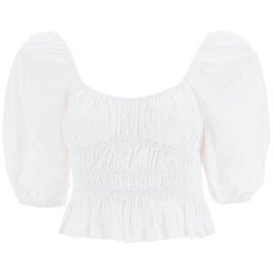 staud faye puff sleeved cropped top