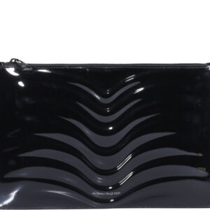 alexander mcqueen wave detailed zipped pouch