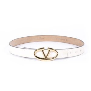 valentino leather logo belt